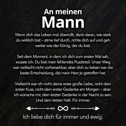 An meinen Mann – Personalisiertes Infinity Armband mit Gravur