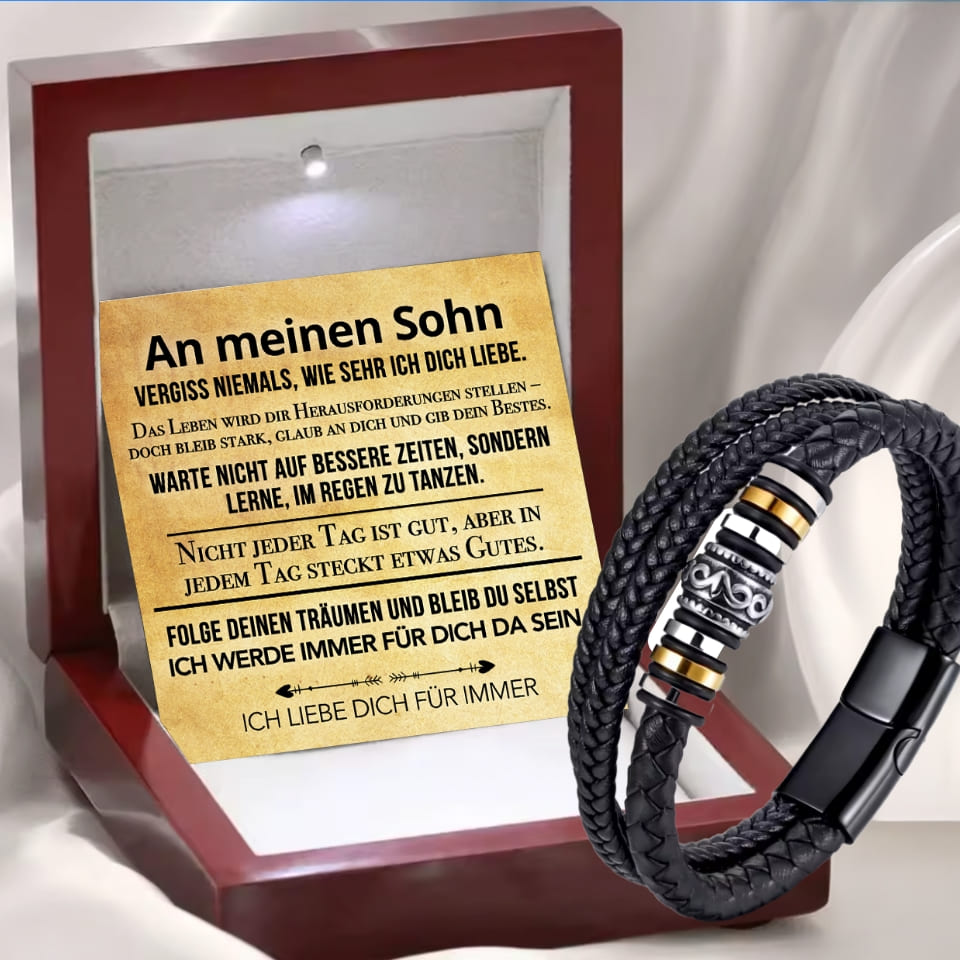 An meinen Sohn - Vergiss niemals - Lederarmband