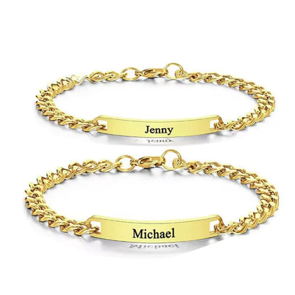 Graviertes Armband-Set für Paare – Mit ewiger Rosenbox