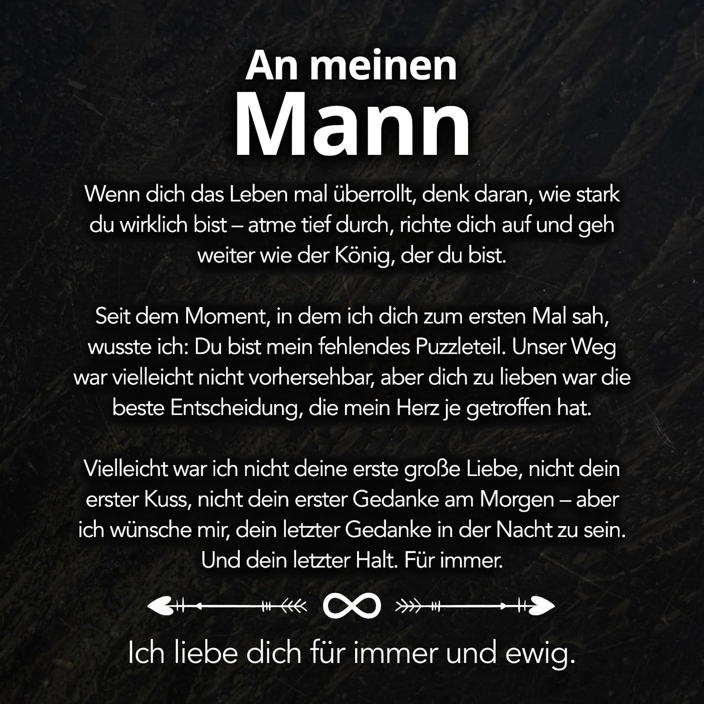An meinen Mann - Herren Lederarmband mit liebevoller Botschaft
