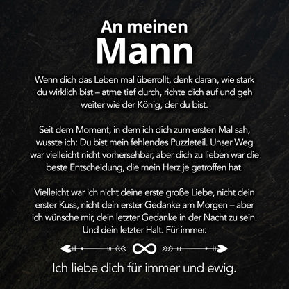 An meinen Mann - Herren Lederarmband mit liebevoller Botschaft
