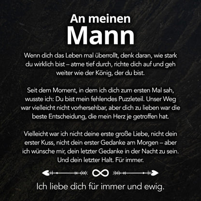 An meinen Mann - Herren Kreuz Armband mit liebevoller Karte