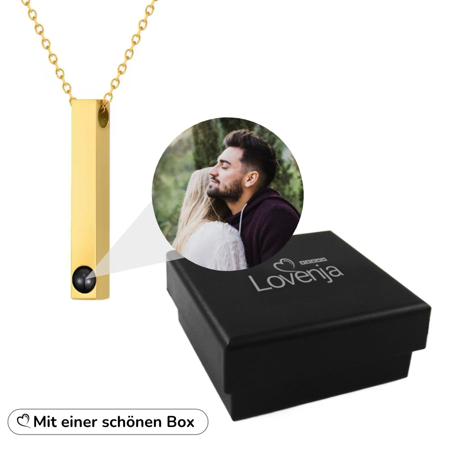 Personalisierte Foto-Halskette im Stab-Design
