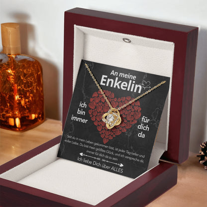 An meine Enkelin - Knotenhalskette mit liebevoller Notiz