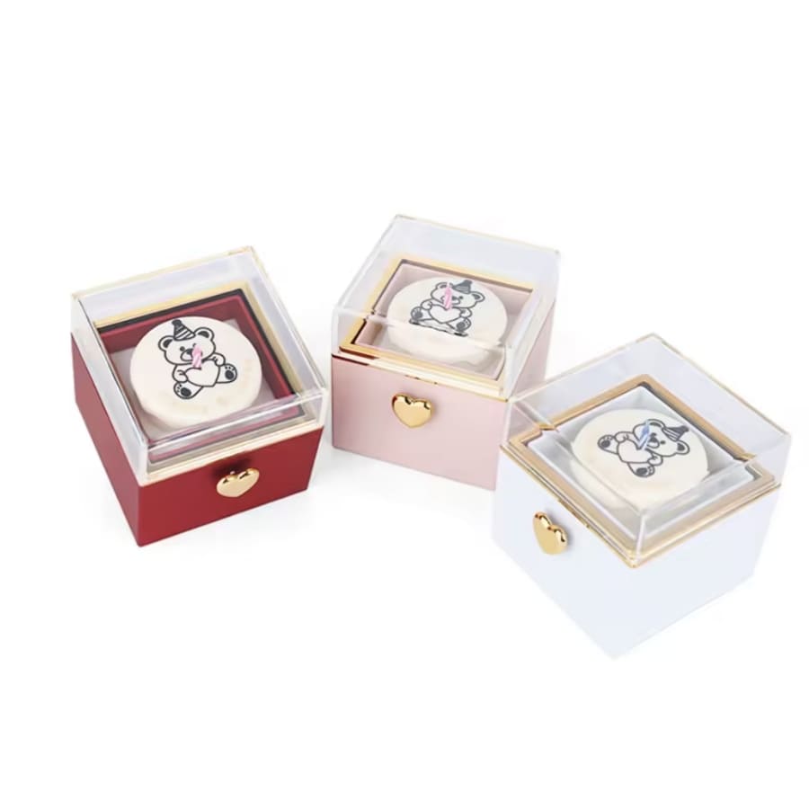 360 Grad Box mit Kerze - Zirkonia Herzhalskette