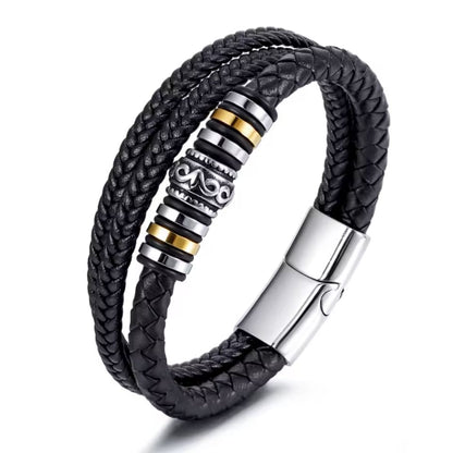 An meinen Sohn - Vergiss niemals weiß - Lederarmband