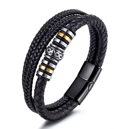 An meinen Sohn - Vergiss niemals weiß - Lederarmband