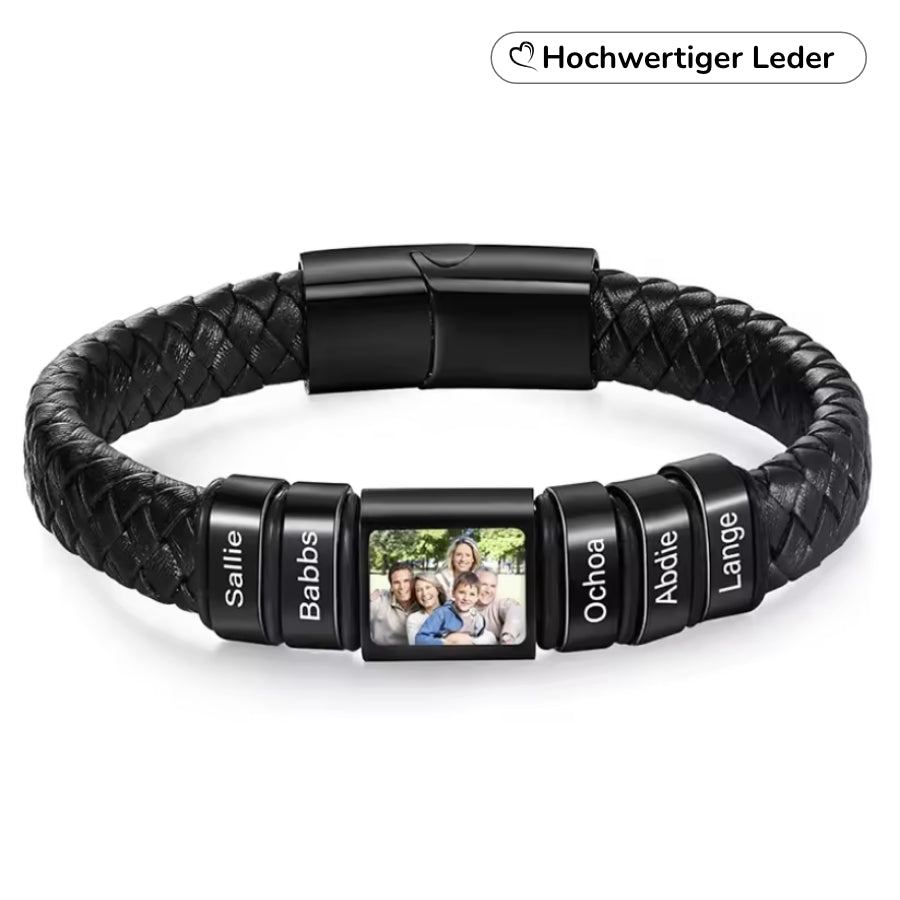 Herren Armband mit Gravur Namen + Eigenes Bild