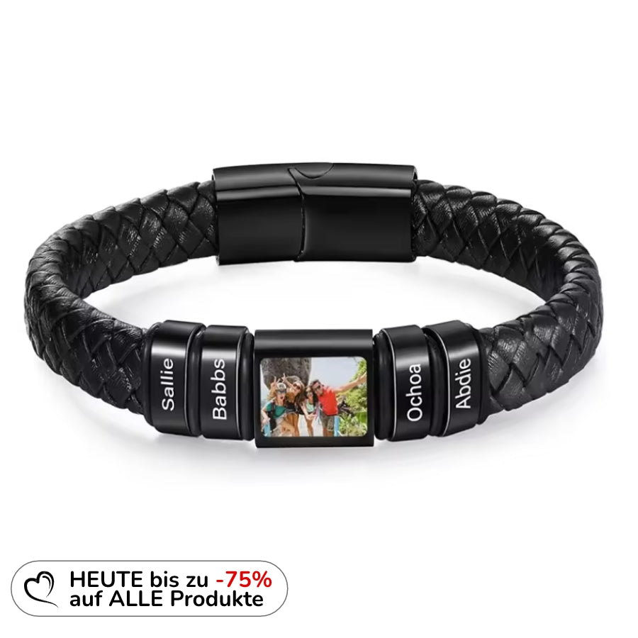 Herren Armband mit Gravur Namen + Eigenes Bild