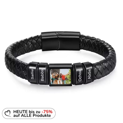 Herren Armband mit Gravur Namen + Eigenes Bild