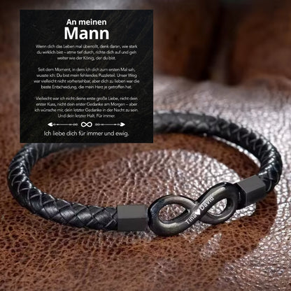 An meinen Mann – Personalisiertes Infinity Armband mit Gravur