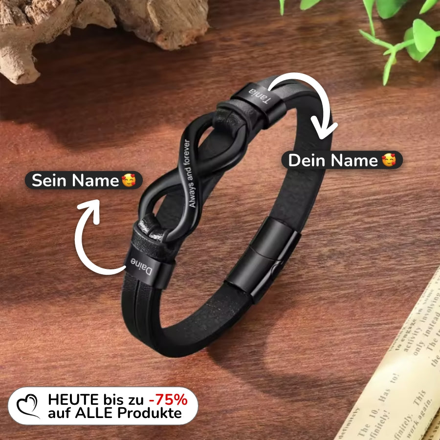 Herren Unendlichkeits-Armband mit Gravur Namen