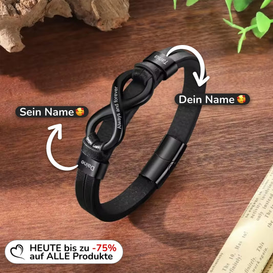 Herren Unendlichkeits-Armband mit Gravur Namen