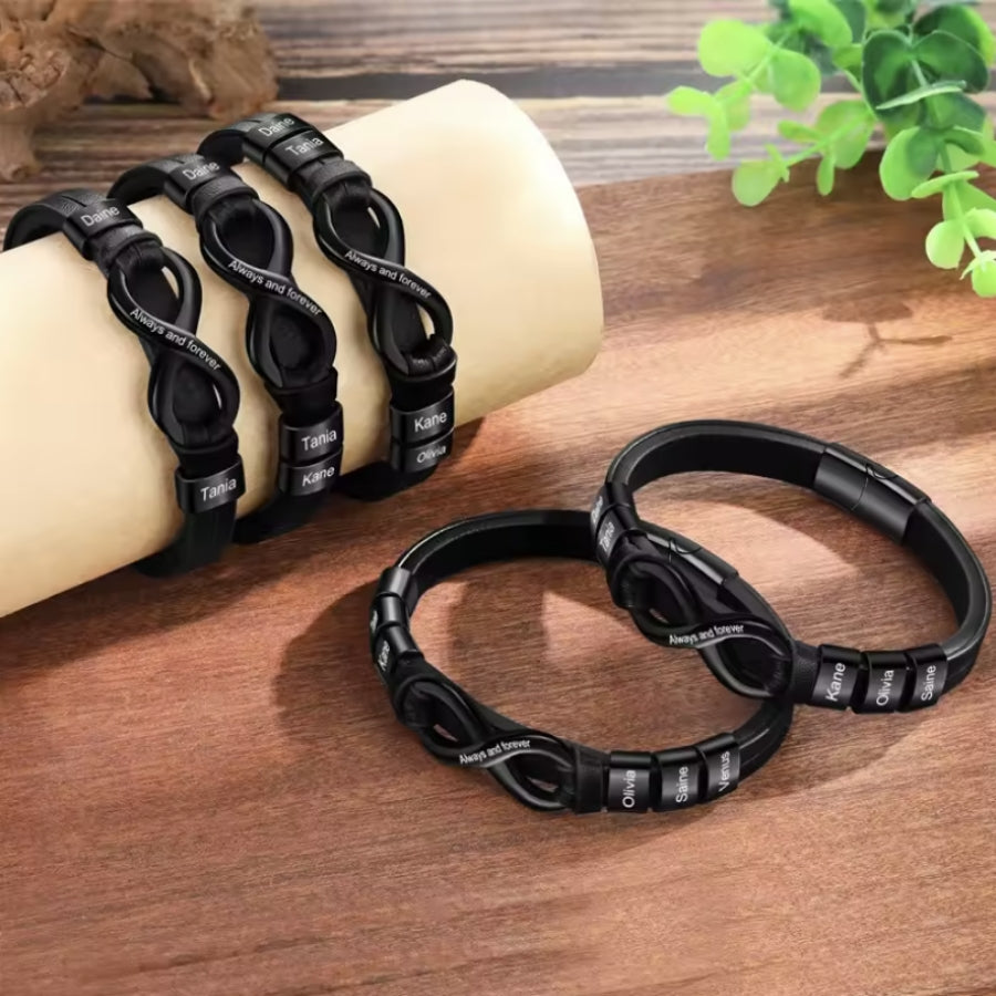 Herren Unendlichkeits-Armband mit Gravur Namen