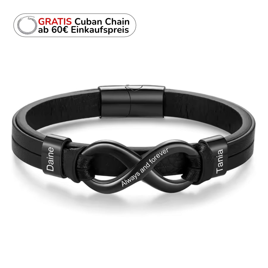 Herren Unendlichkeits-Armband mit Gravur Namen