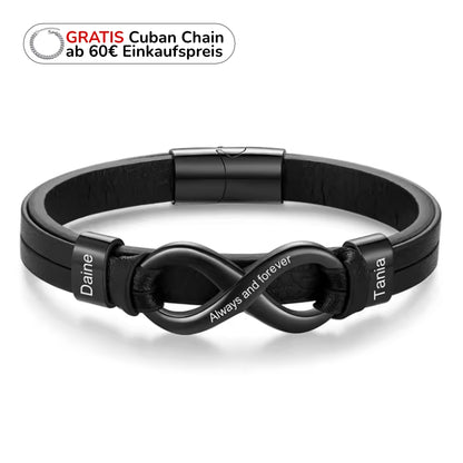 Herren Unendlichkeits-Armband mit Gravur Namen