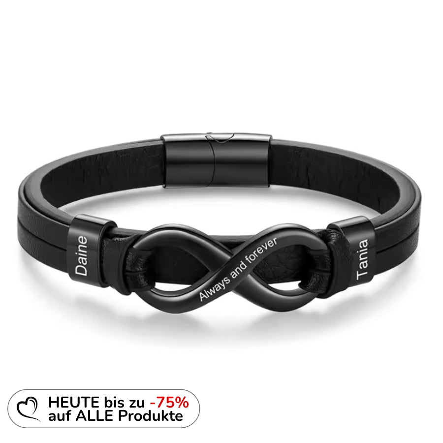 Herren Unendlichkeits-Armband mit Gravur Namen