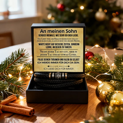 An meinen Sohn - Vergiss niemals - Lederarmband