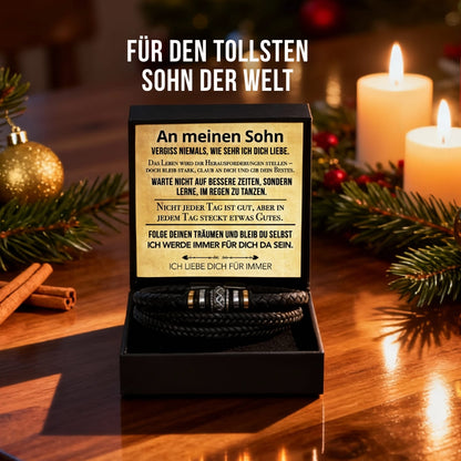 Voor mijn zoon – Leren armband + GRATIS cadeautasje &amp; wenskaart