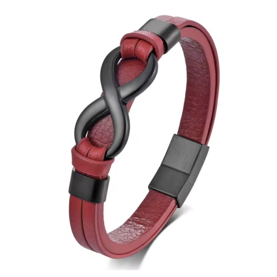 Lederarmband Infinity mit Gravur-Elementen