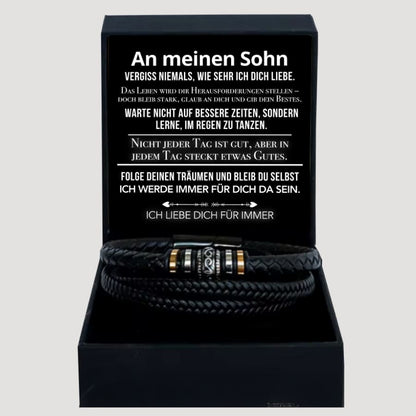 An meinen Sohn - Vergiss niemals - Lederarmband