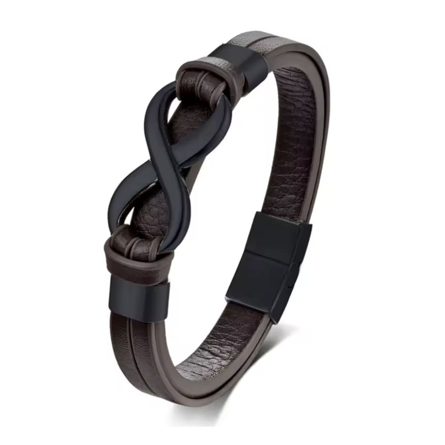 Lederarmband Infinity mit Gravur-Elementen