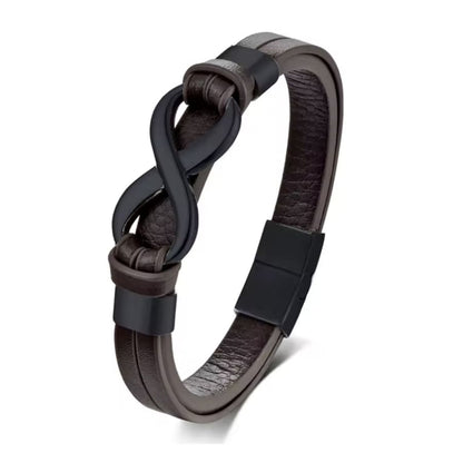 Lederarmband Infinity mit Gravur-Elementen