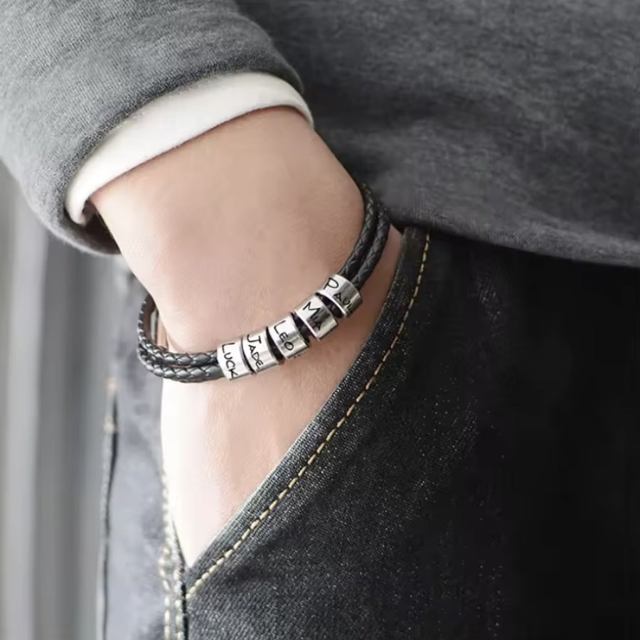 Herren Leder-Armband mit Gravur Namen