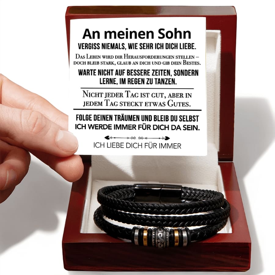An meinen Sohn - Vergiss niemals - Lederarmband