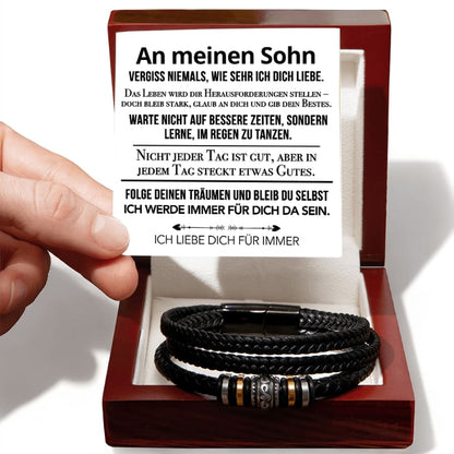 An meinen Sohn - Vergiss niemals - Lederarmband