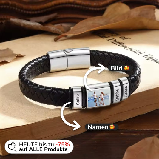 Herren Armband mit Gravur Namen + Eigenes Bild