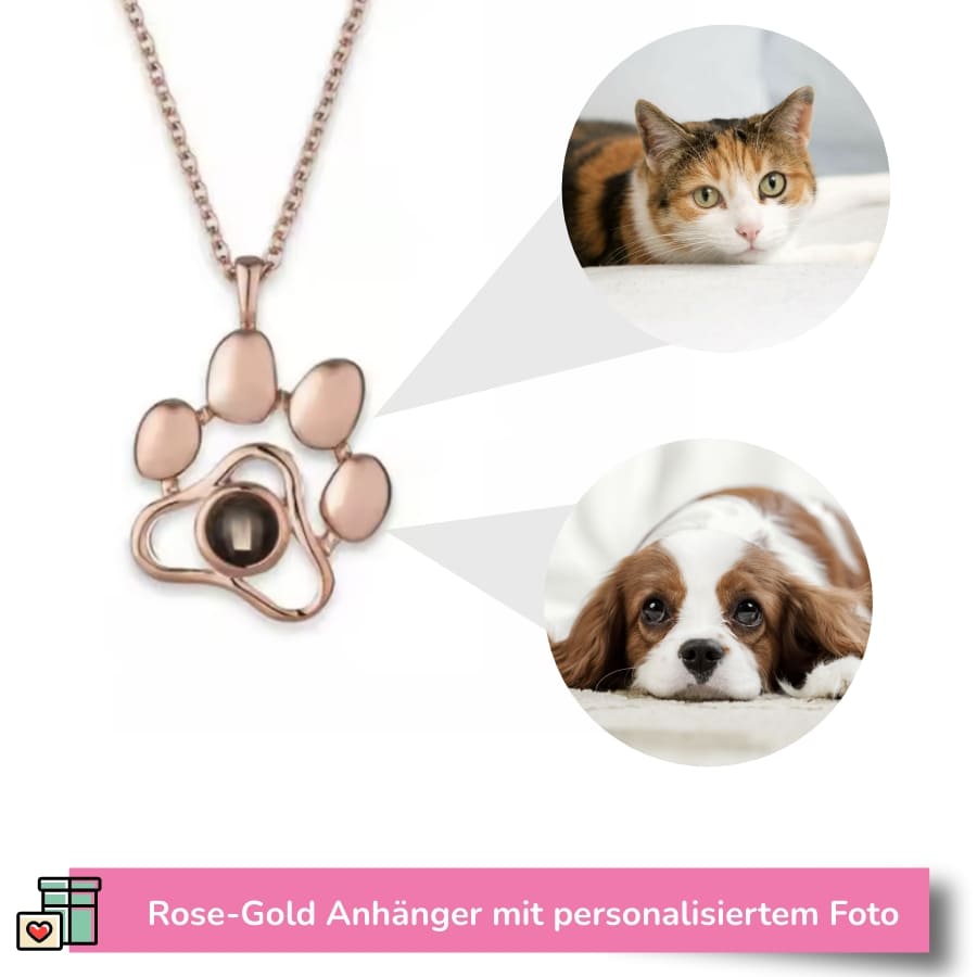 Personalisierte Pfoten-Halskette mit Foto