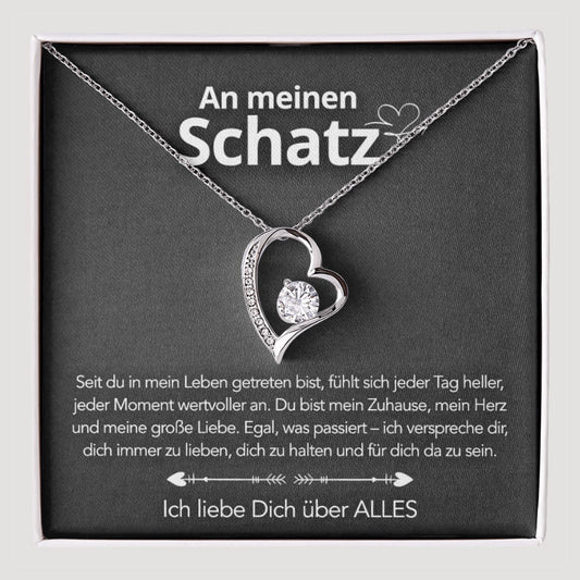 An meinen Schatz – Herzanhänger in 14k Weißgold / 18k Gelbgold Veredelung