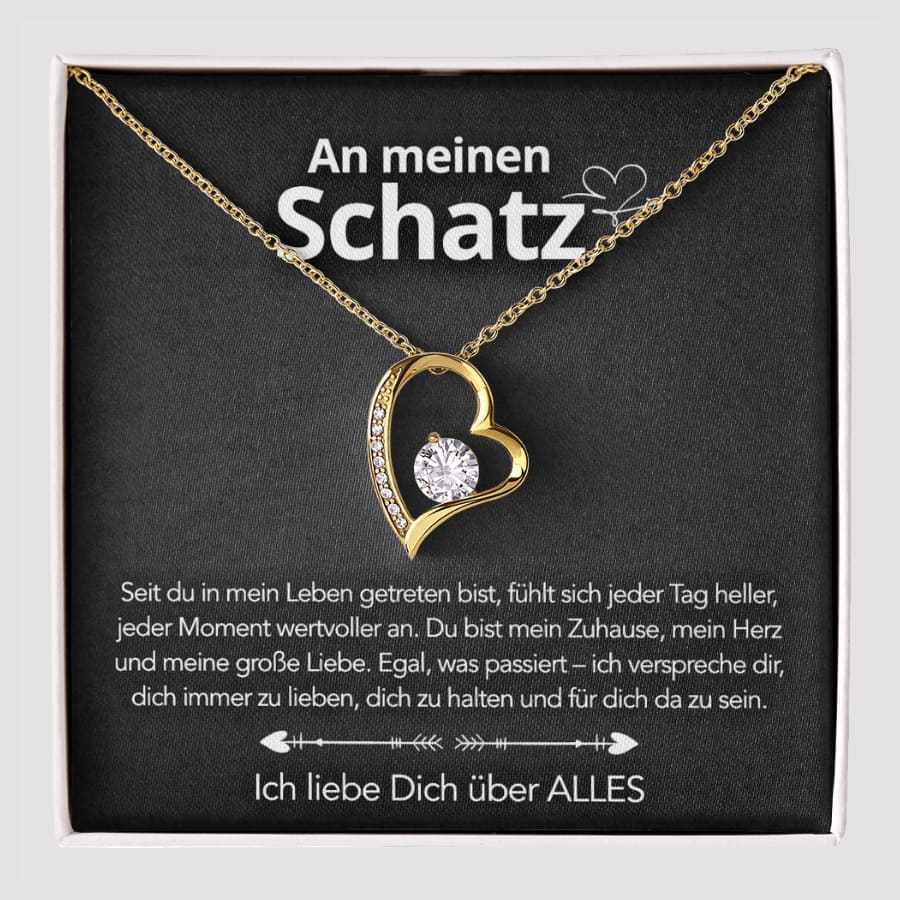 An meinen Schatz – Herzanhänger in 14k Weißgold / 18k Gelbgold Veredelung
