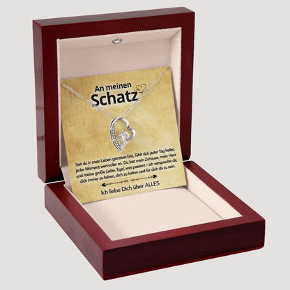 An meinen Schatz – Herzanhänger in 14k Weißgold / 18k Gelbgold Veredelung