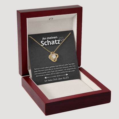 Für meinen Schatz – Knotenanhänger in 14k Weißgold / 18k Gelbgold Veredelung