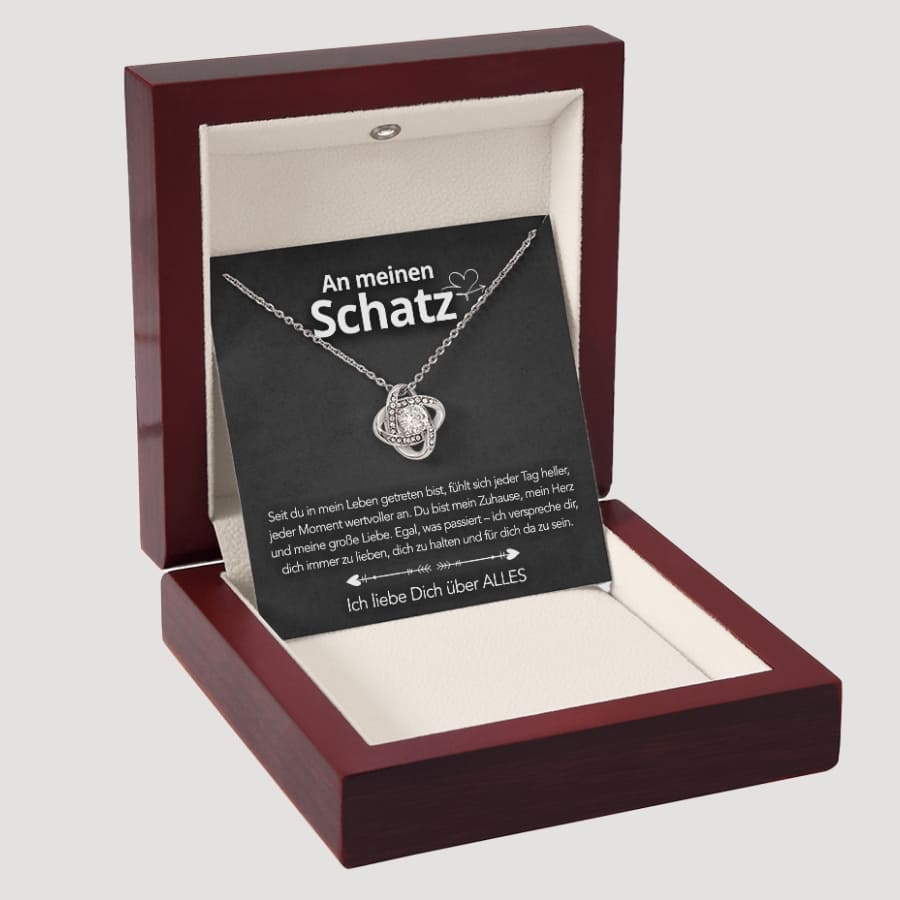 Für meinen Schatz – Knotenanhänger in 14k Weißgold / 18k Gelbgold Veredelung