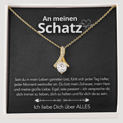 An meinen Schatz – Bandhalskette in 14k Weißgold / 18k Gelbgold Veredelung