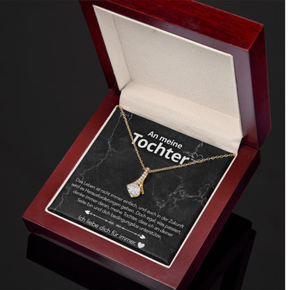 An meine Tochter – Bandhalskette in 14k Weißgold / 18k Gelbgold Veredelung