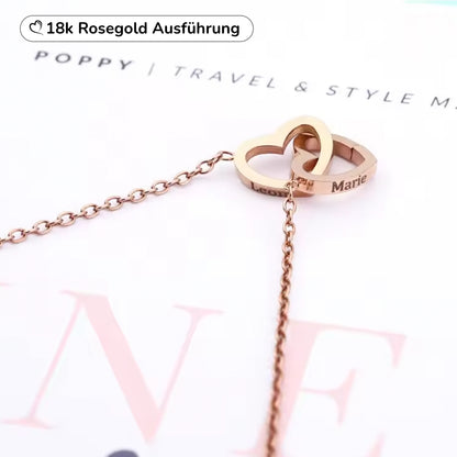 RosenHerz Gravur – Ewige Rose & Doppelherz-Gravurschmuck im Set