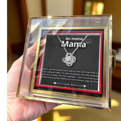 An meine Mama - Ewige Rose mit Knoten-Halskette & liebevoller Karte