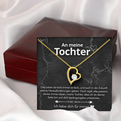 An meine Tochter – Herzanhänger in 14k Weißgold / 18k Gelbgold Veredelung