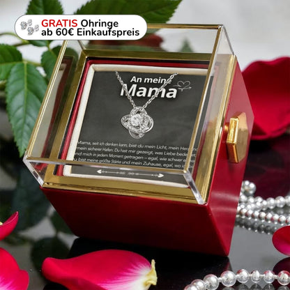 An meine Mama - Ewige Rose mit Knoten-Halskette & liebevoller Karte