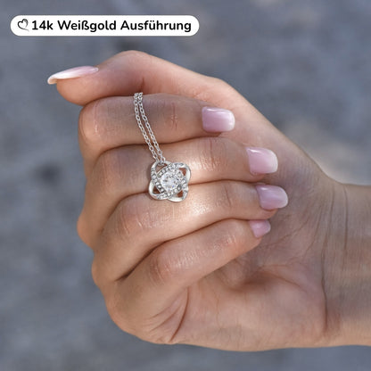 An meine Mama - Ewige Rose mit Knoten-Halskette & liebevoller Karte