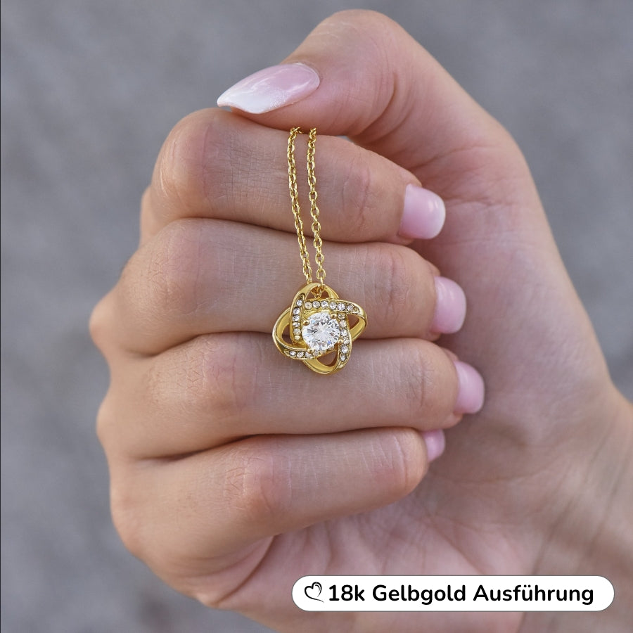 An meine Mama - Ewige Rose mit Knoten-Halskette & liebevoller Karte