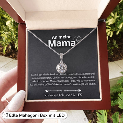An meine Mama – Halskette in 14k Weißgold Veredelung