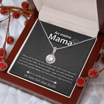 An meine Mama – Halskette in 14k Weißgold Veredelung