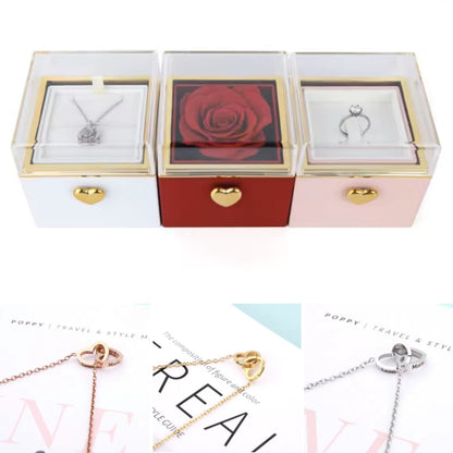 RosenHerz Gravur – Ewige Rose & Doppelherz-Gravurschmuck im Set