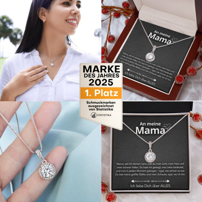 An meine Mama – Halskette in 14k Weißgold Veredelung