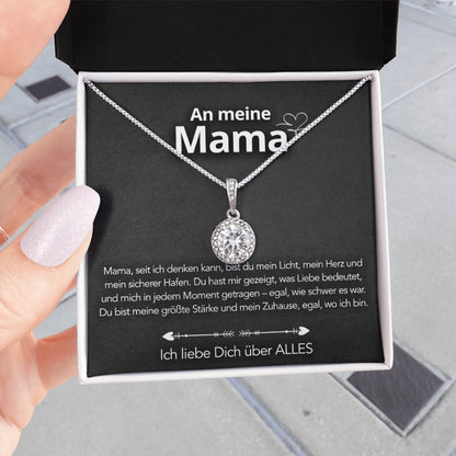 An meine Mama – Halskette in 14k Weißgold Veredelung